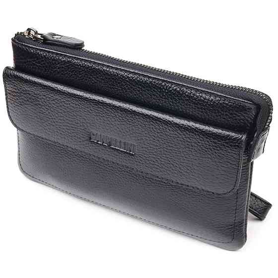 Стильний клатч для чоловіків із натуральної шкіри CANPELLINI 21546 Чорний Київ