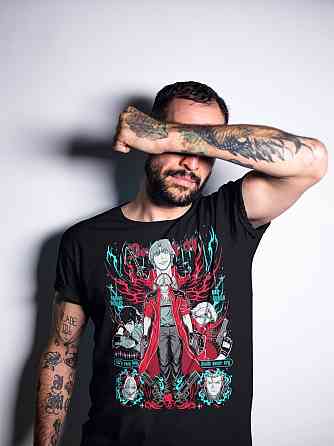 Футболка з аніме принтом Віргіл Девіл Тріггер Май оверсайз (S/M/L) Чорний AnimeJ0537 Дніпро