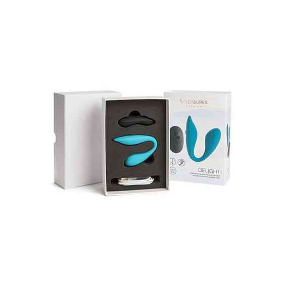Подвійний вібратор S Pleasures Premium Delight, бірюзовий, для клітора та точки G, 10 режимів Sex Aura Київ