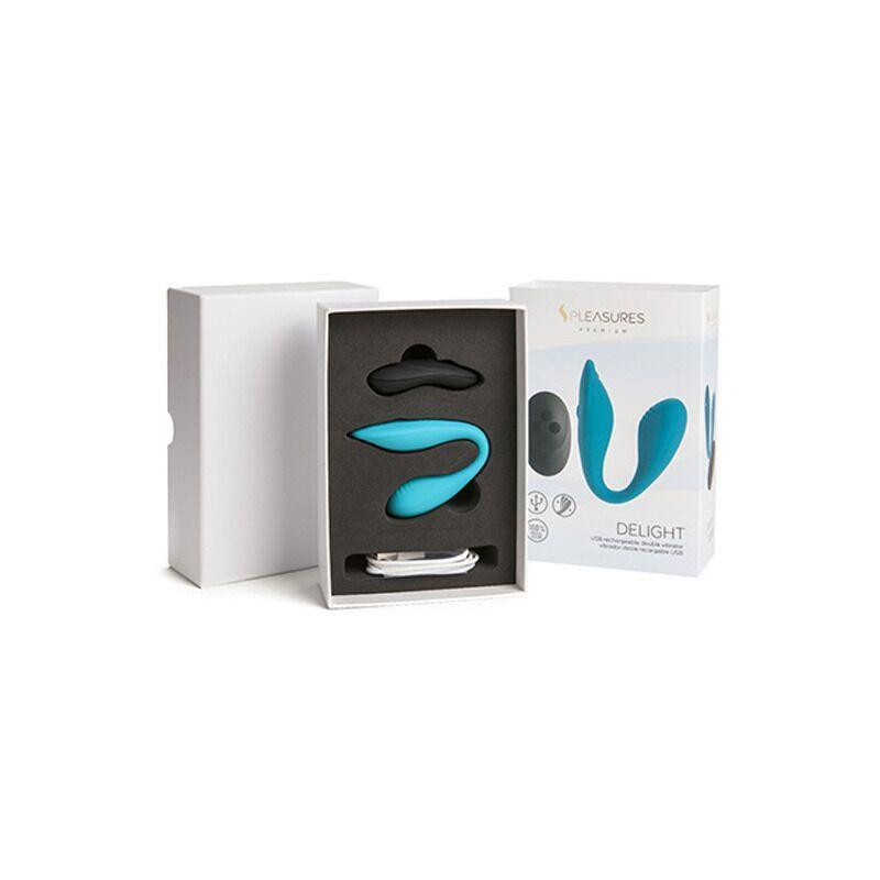 Подвійний вібратор S Pleasures Premium Delight, бірюзовий, для клітора та точки G, 10 режимів Sex Aura Київ - фото 3