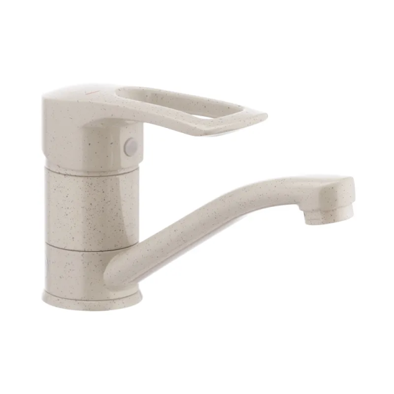 Смеситель для умывальника Haiba Hansberg 004 с изливом 15 см, бежевый HB0187 Харьков