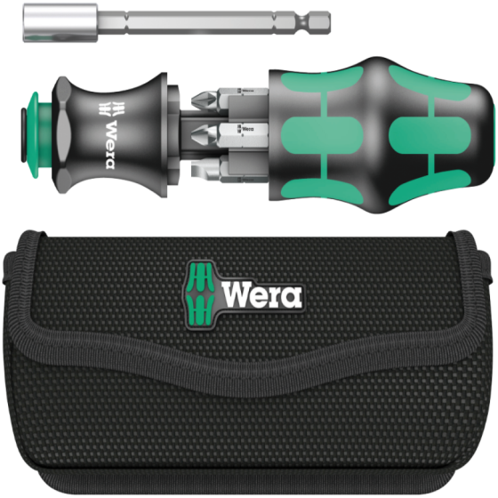 Викрутка-Wera з магнітним тримачем 1/4" магазин для біт в ручці PH/PZ/SLх25мм, 6од., в сумці 05134491001 Одеса