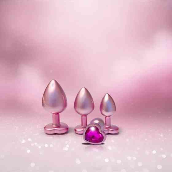Набір із трьох анальних пробок Dream Toys Gleaming Love, розміри S, M, L, перламутрово-рожевий Sex Aura Київ