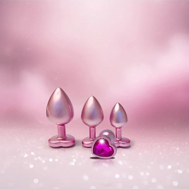 Набір із трьох анальних пробок Dream Toys Gleaming Love, розміри S, M, L, перламутрово-рожевий Sex Aura Київ - фото 5