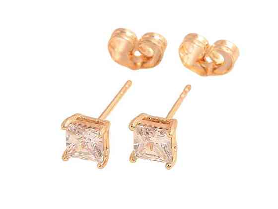 Сережки пусети ML 18K Кристали 5х5мм 303530 ТМ XUPING Киев