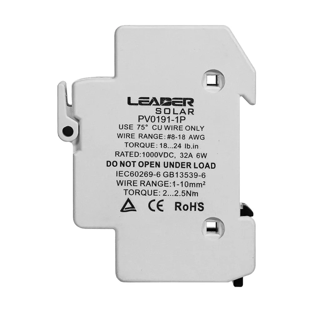 Роз'єднувач запобіжників 32A Leader PV0191-1P DC 1000V (42-00218) Київ - фото 4