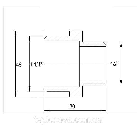 Ніпель редукційний нікельований 1 1/4| НР х 1/2| НР штампований А0514А (нк) VA Чернівці