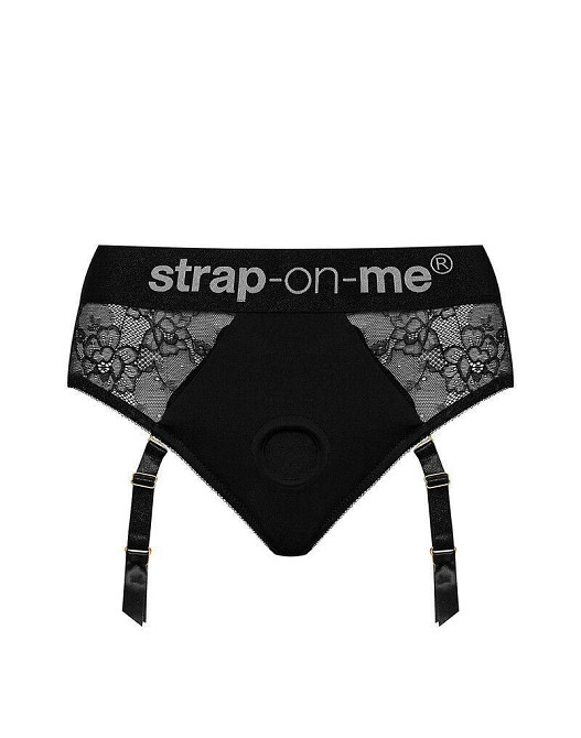 Мереживні трусики для страпона з підв’язками для панчіх Strap-On-Me DIVA HARNESS - XS Sex Aura Київ - фото 3