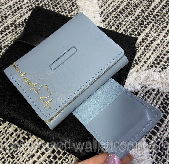 Жіночий маленький жовто-блакитний гаманець на магнітах із тисненням З Україною в серці Grande Pelle Київ - фото 2