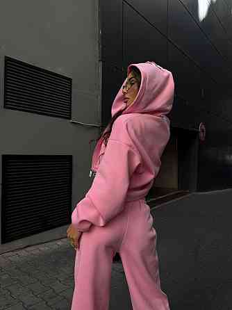 Утепленный женский костюм двойка в спортивном стиле трехнитка на флисе Барби, 42/44 Одесса