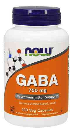 Гамма-аміномасляна кислота NOW Foods Gaba 750 mg 100 caps Луцьк