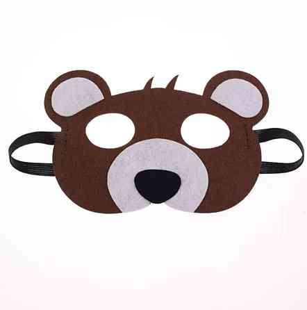 Детская маска на лицо Медведь one size коричневый Киев