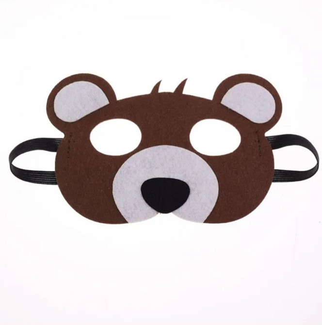 Детская маска на лицо Медведь one size коричневый Киев - изображение 1