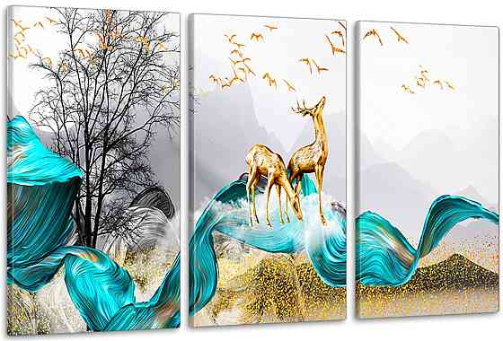 Модульная картина в гостиную / спальню   Олені     ART-201_3A 70х130 см Киев