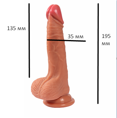 Фалоімітатор "Diego penis", тілесний Sex Aura Київ - фото 2