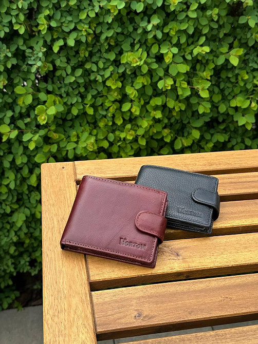 Мужской кошелек натуральный кошелек черный, коричневый HORTON 208 Киев - изображение 10