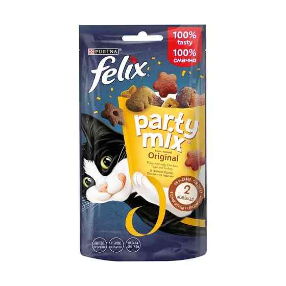 Ласощі FELIX Party Mix Оріджинал Мікс для дорослих котів, зі смаком курки, печінки та індички, 60 г Київ