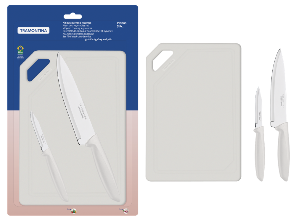 Набор ножей Tramontina Plenus light grey, 3 предмета (6747192) Киев - изображение 2