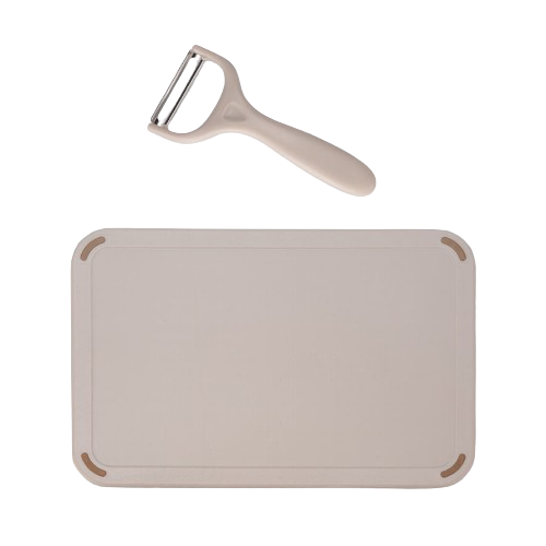 Набір ножів 8 предметів:(6шт + обробна дошка + підставка з тримачем паперових рушників) бежевий MR-1413-BEIGE Maestro Житомир