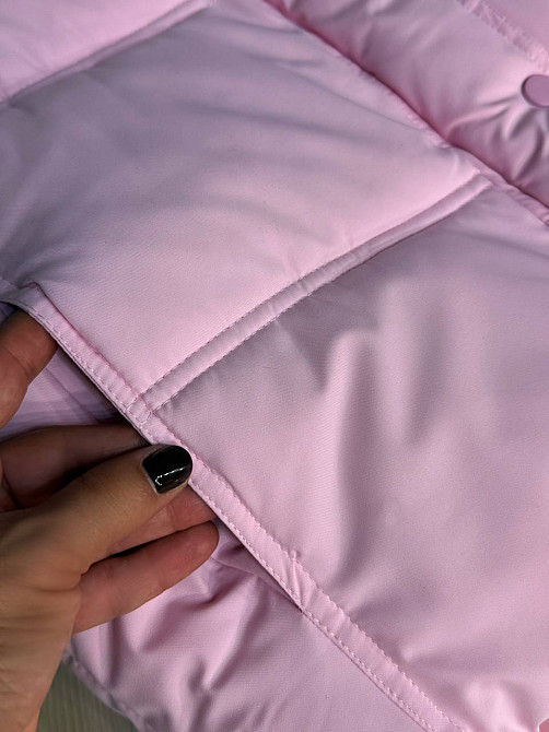 Куртка жіноча Haiziyuan 8589 середня довжина з капюшоном рожева, рожевий, L Київ - фото 18