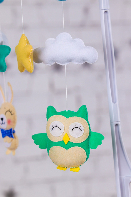 Дитячий мобіль на ліжечко для немовлят WooolyWool «Єдиноріг» Київ - фото 4