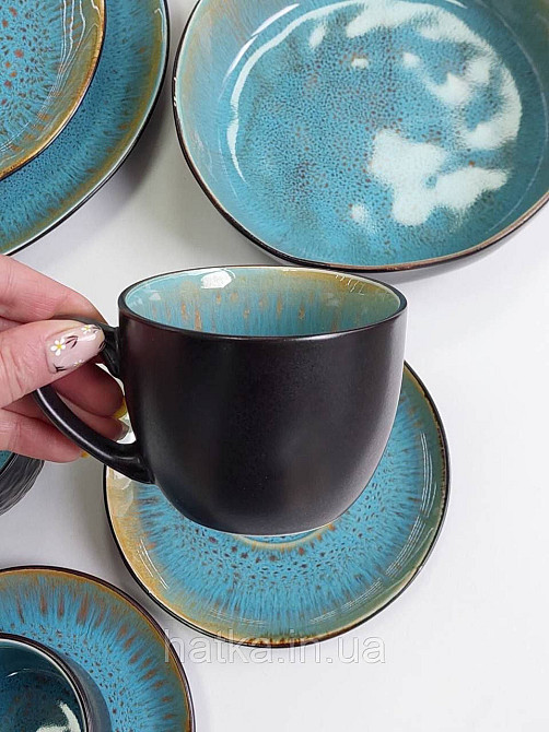 Набір чайний 4 чашки 4 блюдця Olens "Голандія" 300 мл кераміка для дому та ресторану 101-2319L/2316L Київ - фото 2