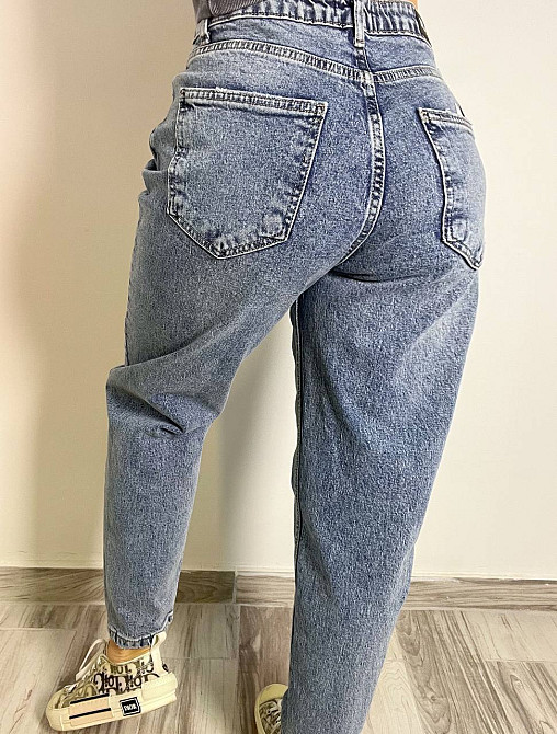 Джинсы женские SL 9001 MOM fit высокая посадка большие размеры стрейчевые светло-синие, светло-синий Одесса - изображение 8