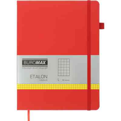 Книга записная Buromax Etalon 190x250 мм 96 листов в клетку обложка из искусственной кожи Красная (BM.292160-05) Винница