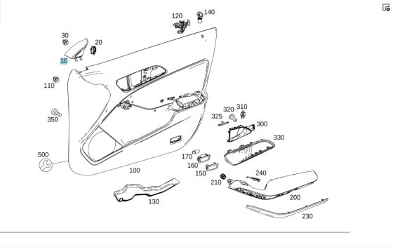 Mercedes-Benz  A1177200211 9H68 Трикутник дзеркала двері внутрішній передніх правих дверей CLA Shooting Brake X117 CLA C117 Одесса