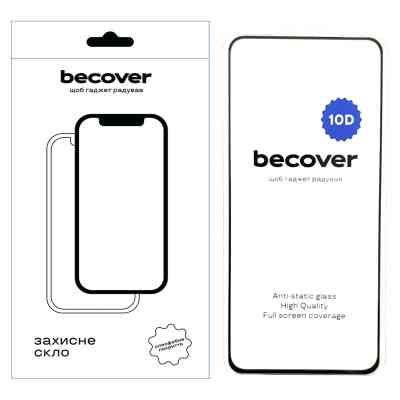 Стекло защитное BeCover Realme 12 Plus 10D Black (712343) Винница
