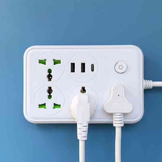 Сетевой фильтр 2м,2500Вт (4х220В+2хUSB+1хType-C),T60 SBR Киев