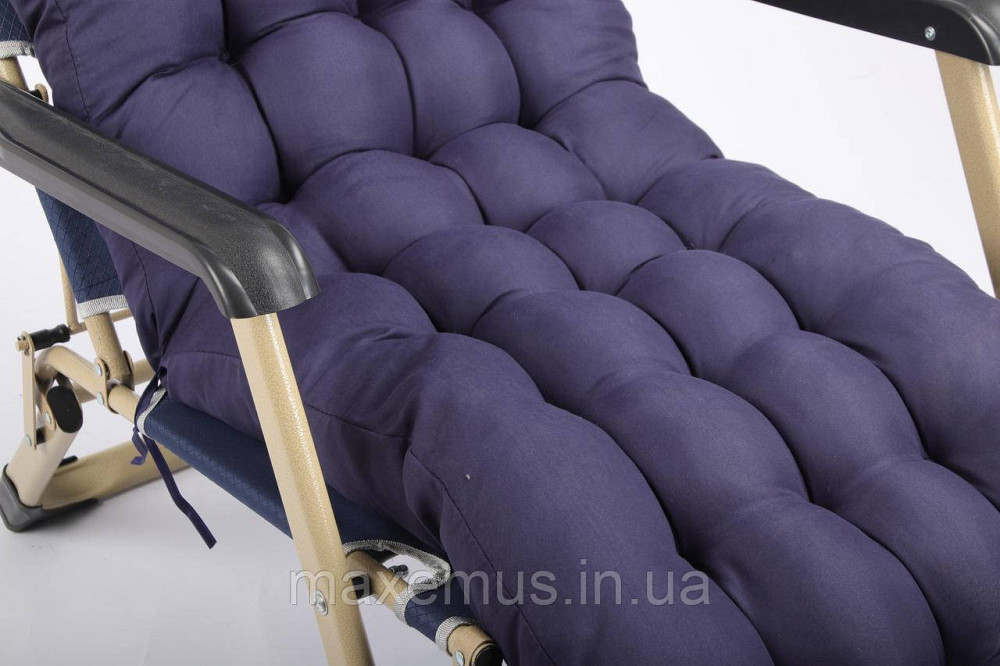 Раскладное кресло шезлонг туристический Bonro 178 см Садовый лежак пляжный шезлонг + подушка синий Мостиська - фото 8