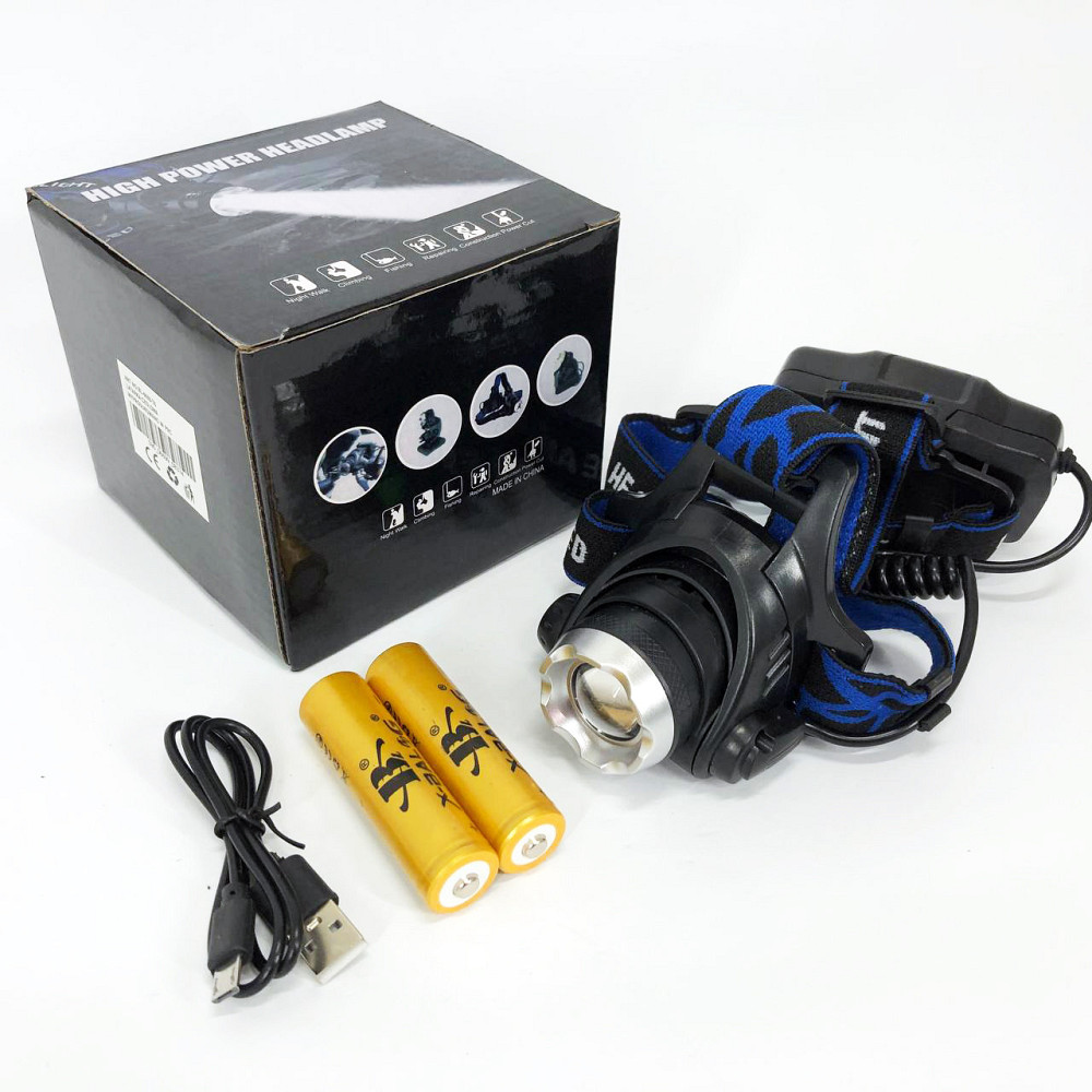 Мощный универсальный аккумуляторный налобный фонарь Police BL-6699 (204C), Легкий фонарик на голову WE-43 Киев - изображение 9