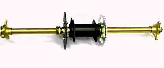 Ось колеса заднего квадроцикл 027-19 (крепление , звезда , диск торм, ступицы) (комплект 19шт) 740мм Мукачево