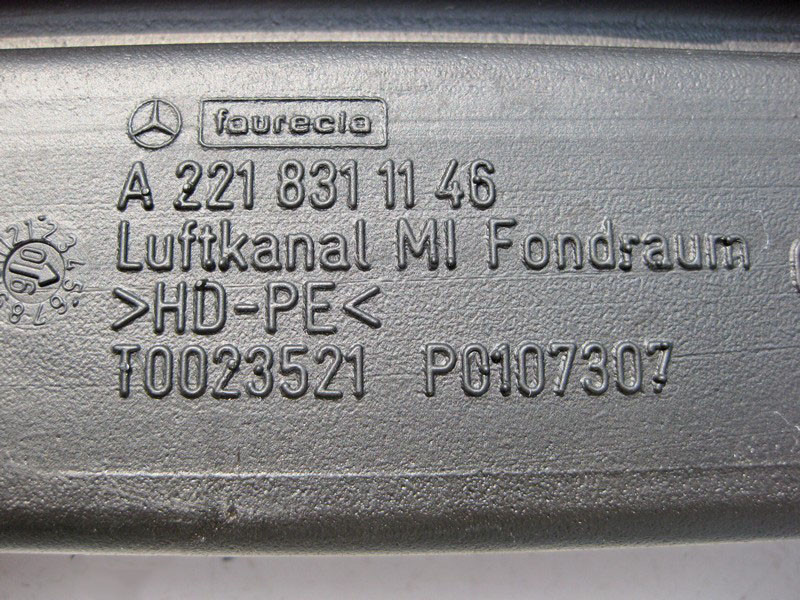 Mercedes-Benz  A2218311146 Повітропровід під центральною консоллю S-Class W221 Одеса - фото 3