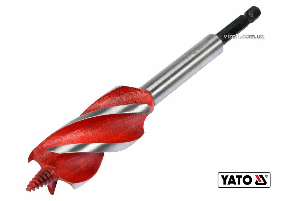 Свердло по дереву YATO : Ø= 25 мм, L= 165 мм, HRC 40-45 з 4 пругами, HEX- 1/4" [50/100] Одеса - фото 1