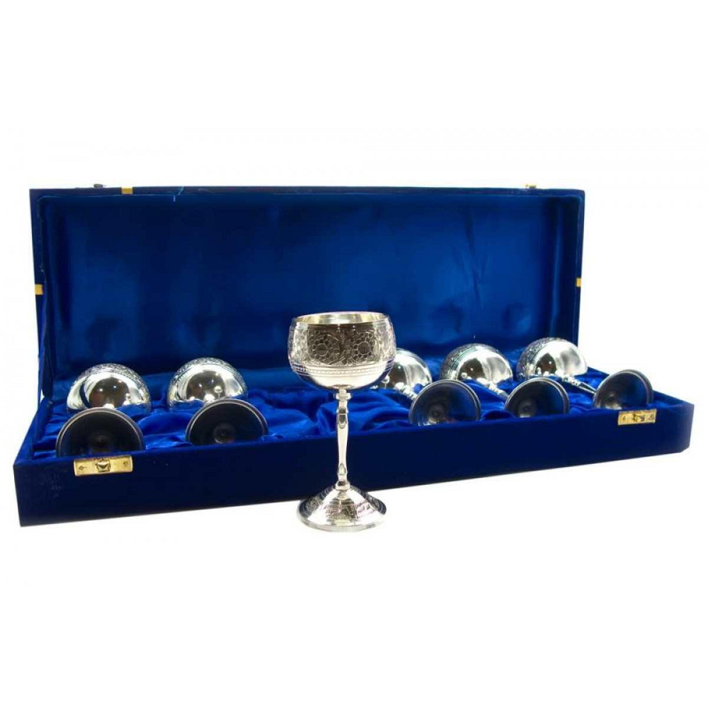 Рюмки на ножке бронзовые посеребренные набор 6 шт Киев - изображение 2