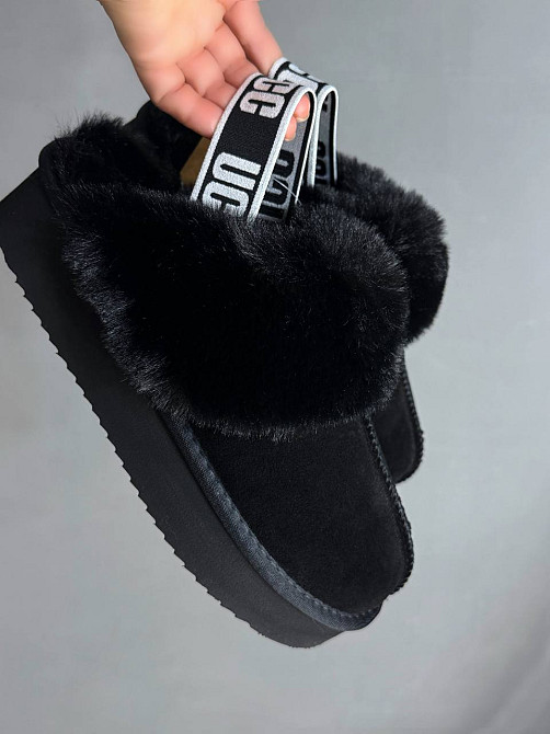 Уггі жіночі Itts 1701-1 капці з опушкою і резинкою на платформі чорні, 39, 24,5 см Київ - фото 2