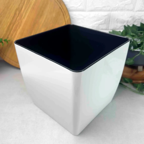 Вазон Квадро 27*27*26см низький біла троянда Алеана Житомир - изображение 2