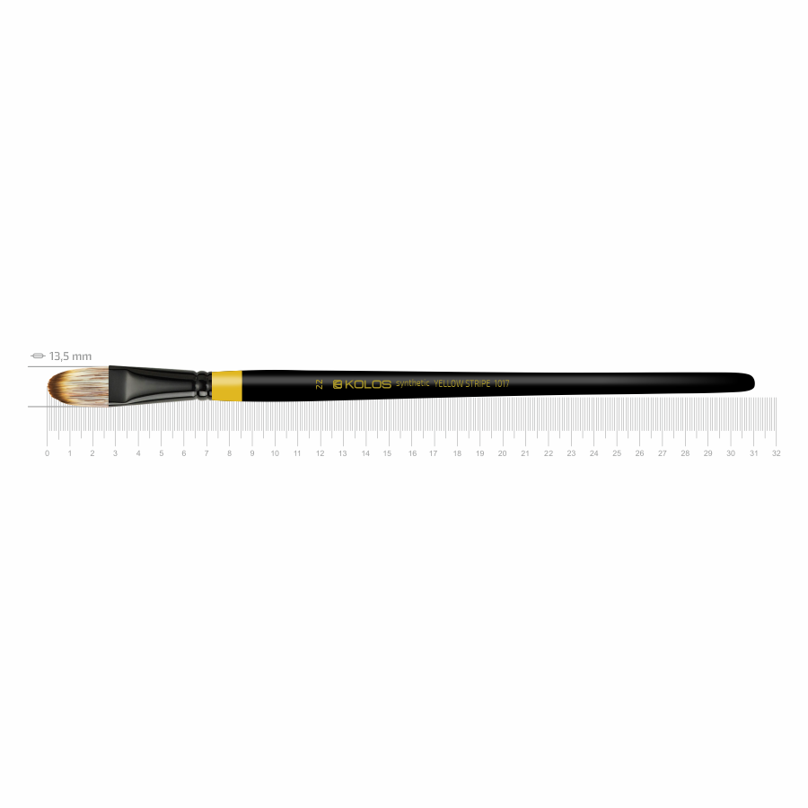Кисть синтетика овальная Yellow stripe 1017 No10 длинная ручка KOLOS 22 Киев - изображение 1