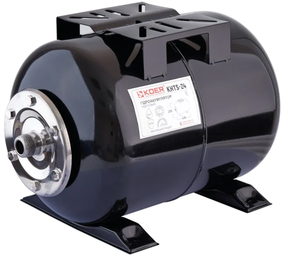 Гидроаккумулятор горизонтальный Koer KHTS-50 (50л, корпус-сталь 1,2 мм, фланец-нержавейка) (KP3146) Киев