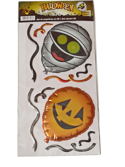 Наклейка 3D повітряні кулі декор на Хелловін 20 на 40 см різнокольоровий Київ - фото 2