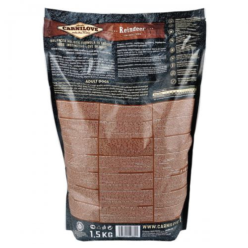 Корм сухий Carnilove Adult Raindeer для дорослих собак усіх порід з північним оленем 1,5 кг Київ - фото 4