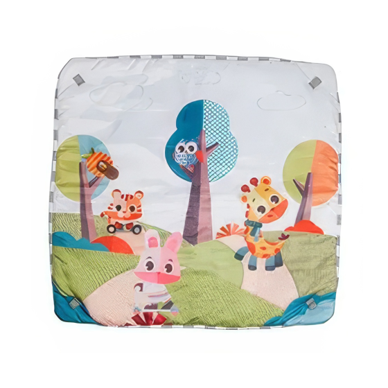 Детский развивающий игровой коврик-манеж с подвесками, манеж с защитным ограждением, 80x80x50см, зеленый Каменец-Подольский