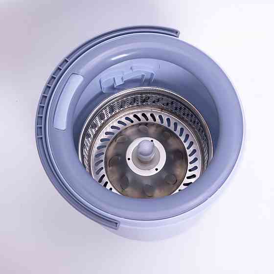 Набір для вологого прибирання з круглою телескопічною шваброю з мікрофібри та відром із віджимом для дому HP-35015-21 Коломия