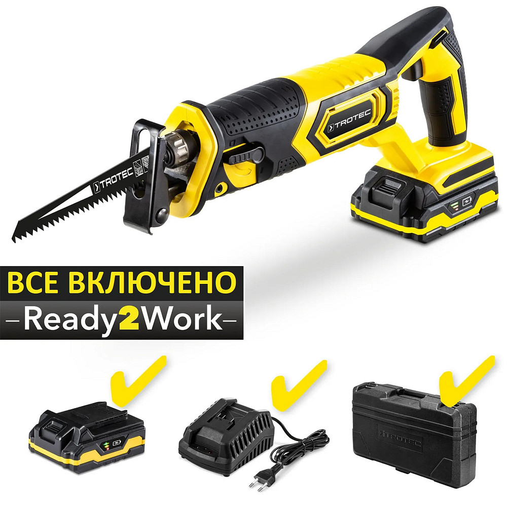 Пила сабельная аккумуляторная Trotec PRCS 10-20V + кейс (4431000110) Винница - изображение 1