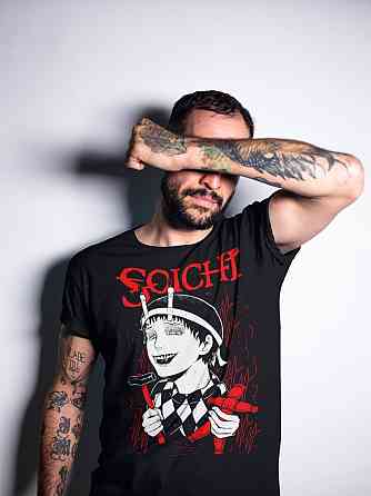 Футболка для мальчика аниме Джунджи Іто Соуикхи Хоррор оверсайз (рост от 165 до 180 ) Черний AnimeJ0173m Днепр