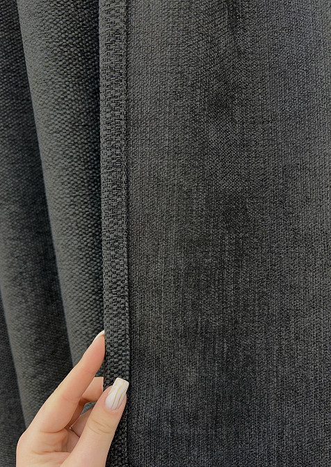 Комплект готовых штор VR-Textil Лен Grand Linen № 2028ш Графитовый 200х300см 2 шт (32-383) Киев - изображение 7