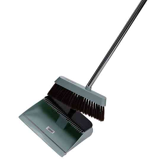 Household Комплект для прибирання віник (щітка) та совок на довгій ручці 26×24×103 (см) набір с Коломия