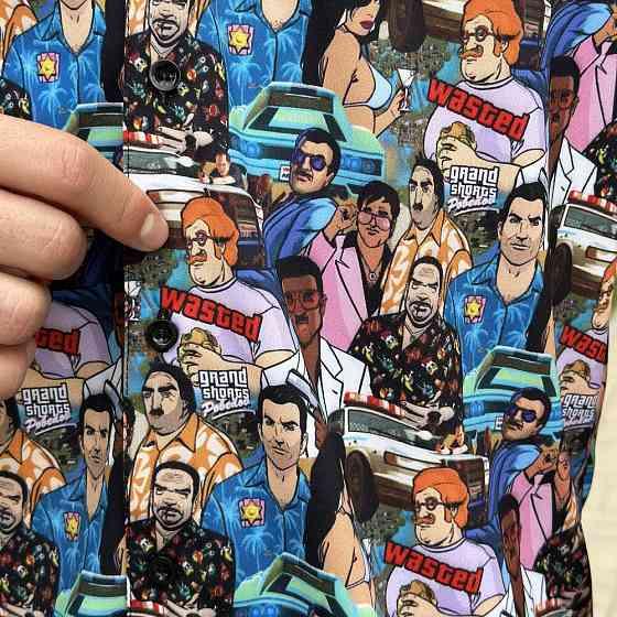 Пляжна чоловіча сорочка з принтом Pobedov Dejavu GTA Київ